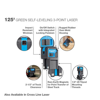 Milwaukee Empire Green Plastic Self-Leveling 3-Point Laser - ELG3D