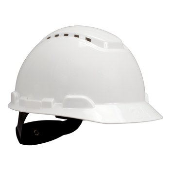 3M H-701V-UV White Cap Style Hard Hat - Uvicator Sensor - 4-Point Suspension - Ratchet Adjustment