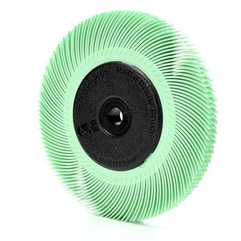 3M Scotch-Brite Ceramic BB-ZB Radial Bristle Brush - Ultra Fine Grade - 1 in Center Hole - 6 in Outside Diameter - 33217