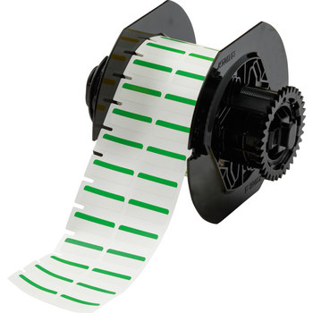 Brady B33-152-494-GN Thermal Transfer Printable Labels - 1 in x 0.375 in - Polyester - Green / White - B-494 - 60984