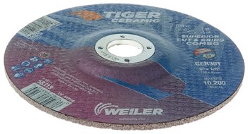 Weiler Tiger Ceramic Cut & Grind Wheel 58319 - 6 in - Ceramic - 30 - T
