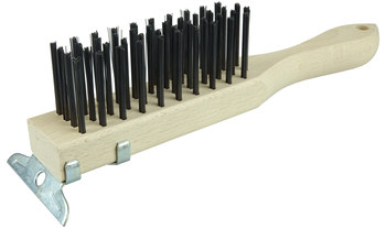 Weiler Steel Hand Wire Brush - 11.25 in Width x 2.75 in Length - 0.012 in Bristle Diameter - 44069