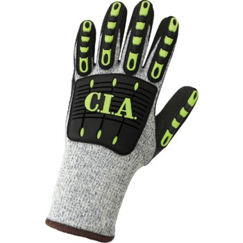 Global Glove Vise Gripster C.I.A. CIA300INT White/Blue Large Cut-Resistant Gloves - ANSI A4 Cut Resistance - Latex Coating - CIA300INT-9(L)