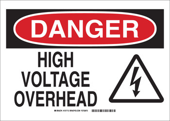 Picture of Brady B-401 Polystyrene Rectangle White English Electrical Safety Sign part number 131709 (Main product image)