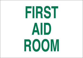 Picture of Brady B-120 Fiberglass Reinforced Polyester Rectangle White English First Aid Sign part number 70347 (Main product image)
