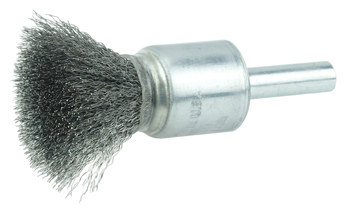 Weiler Steel Cup Brush - Unthreaded Stem Attachment - 1/2 in Diameter - 0.006 in Bristle Diameter - 11000