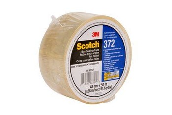 3M Scotch 372 Clear Box Sealing Tape - 48 mm Width x 50 m Length - 2.2 mil Thick - 68757
