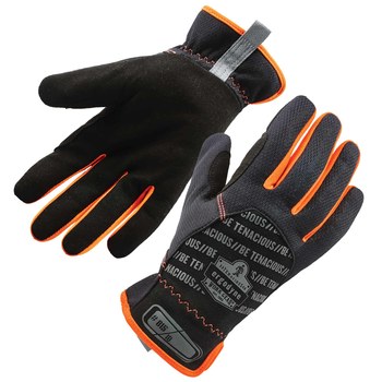 Ergodyne ProFlex QuickCuff 815 Black/Orange Large Polyester Mesh Work Gloves - 17204