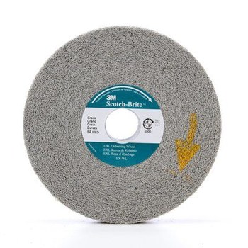 3M Scotch-Brite XL-WL Convolute Aluminum Oxide Medium Deburring Wheel - Medium Grade - Arbor Attachment - 6 in Diameter - 1 in Center Hole - 1 in Thickness - 13617