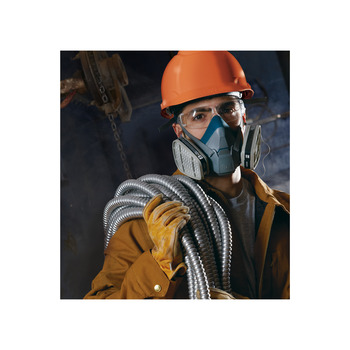 3M 6500 Series Rugged Comfort 6503 Gray/Teal Large Nylon/Silicone Half Mask Facepiece Respirator