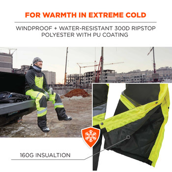 Ergodyne GloWear High-Visibility Overalls 8928 25524 - Size Large - Lime
