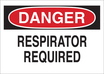 Picture of Brady B-302 Polyester Rectangle White English Respirator Sign part number 88617 (Main product image)