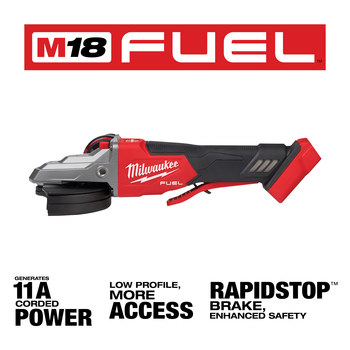 Milwaukee M18 FUEL M18 REDLITHIUM Battery Braking Grinder - 5 in Diameter - 2886-20