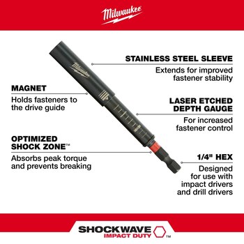 Milwaukee SHOCKWAVE Mag Drive Guide 48-32-4517 - Alloy Steel - 00153