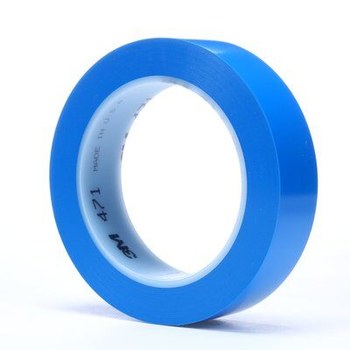 3M 471 Blue Marking Tape - 1 in Width x 36 yd Length - 5.2 mil Thick - 03121