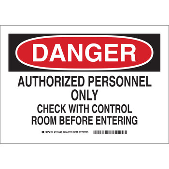 Picture of Brady B-302 Polyester Rectangle White English Restricted Area Sign part number 131643 (Main product image)