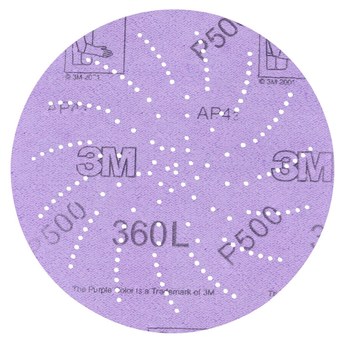 3M Hookit 360L Hook & Loop Disc 01710 - Aluminum Oxide - 5 in - P600 - Extra Fine