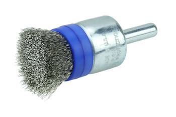 Weiler Stainless Steel Cup Brush - Shank Attachment - 3/4 in Diameter - 0.006 in Bristle Diameter - 11112