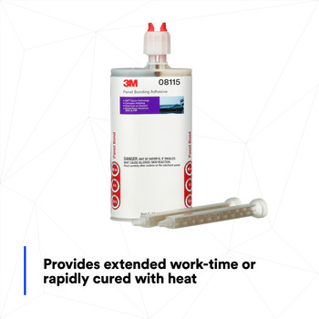 3M 08115 Black Two-Part Epoxy Adhesive - Base & Accelerator (B/A) - 200 ml Cartridge