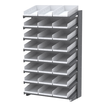 Picture of Akro-Mils APRS18178 APRS 900 lb White Gray Powder Coated Steel 16 ga Single Sided Fixed Rack (Main product image)