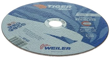 Weiler Tiger Inox Cutting Wheel - Type 1 (Straight) - 7 in Diameter - 7/8 in Center Hole - 58103