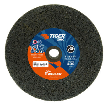 Weiler Tiger Zirc Portable Snagging Wheel 68343, Type 1 (Straight