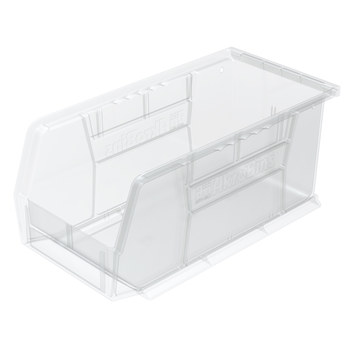 Picture of Akro-Mils 30230SCLAR Akrobin 30 lb Clear Industrial Grade Polymer Hanging / Stacking Storage Bin (Main product image)