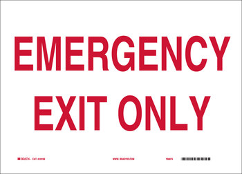 Picture of Brady B-302 Polyester Rectangle White English Emergency Exit Sign part number 84663 (Main product image)