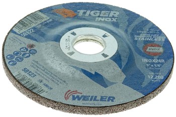 Weiler Tiger Inox Grinding Wheel 58123 - 5 in - INOX - 24 - R
