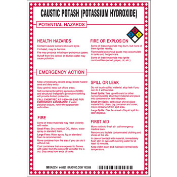 Picture of Brady B-120 Fiberglass Reinforced Polyester Rectangle White English Chemical Warning Sign part number 48857 (Main product image)