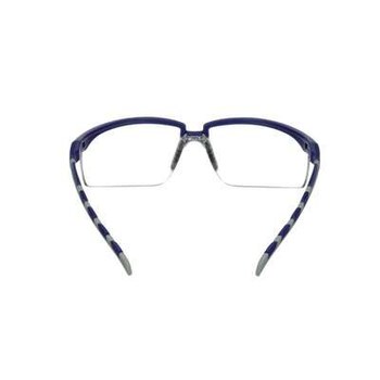 3M Solus 2000 Series Safety Glasses S2001AF-BLU - Anti Fog/Anti-Scratch Clear Lens - Blue/Gray Ratcheting Temples