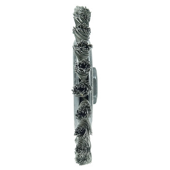 Weiler Roughneck 09866 Wheel Brush - 5 in Dia - Knotted - Stringer Bead Stainless Steel Bristle
