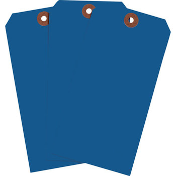 Picture of Brady Blue Rectangle Cardstock 102103 Blank Tag (Main product image)