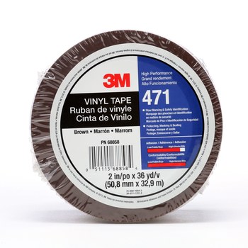 3M 471 Brown Marking Tape - 2 in Width x 36 yd Length - 5.2 mil Thick - 68858