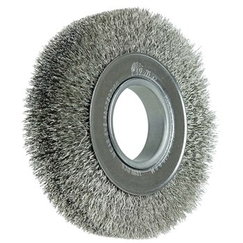 Weiler 06450 Wheel Brush - 6 in Dia - Crimped Stainless Steel Bristle