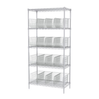 Picture of Akro-Mils AWS183630265SC Akrobin 2000 lb Adjustable Clear Chrome Steel Open Fixed Shelving System (Main product image)