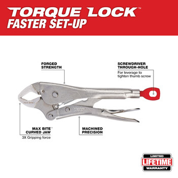 Milwaukee TORQUE LOCK 48-22-3607 Locking Pliers - Alloy Steel - 35832