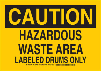 Picture of Brady B-401 Polystyrene Rectangle Yellow English Hazardous Material Sign part number 125995 (Main product image)