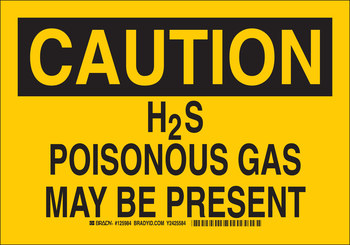 Picture of Brady B-555 Aluminum Rectangle Yellow English Chemical Warning Sign part number 124283 (Main product image)