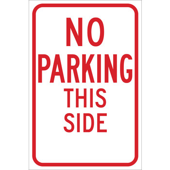 Picture of Brady B-959 Aluminum Rectangle White English Parking Restriction, Permission & Information Sign part number 115519 (Main product image)