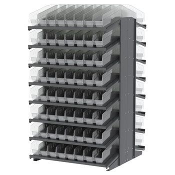 Picture of Akro-Mils APRD18048SC 1800 lb Clear Gray Powder Coated Steel 16 ga Double Sided Fixed Rack (Main product image)