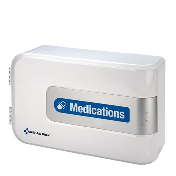 First Aid Only Medication Station - 5.25 in Width - 15.5 in Length - 9.75 in Height - Plastic Case Construction - 092265-91102