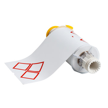 Picture of Brady Red on White Thermal Transfer 130774 Die-Cut Thermal Transfer Printer Label Roll (Main product image)