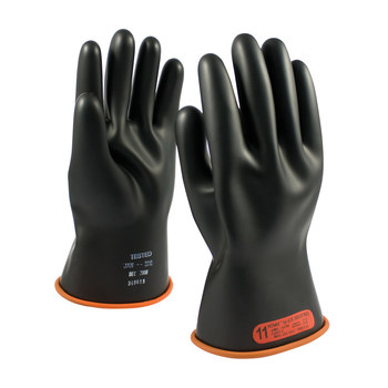 Picture of PIP Novax 155-0-11 Black/Orange 10 Rubber Full Fingered Work Gloves (Main product image)