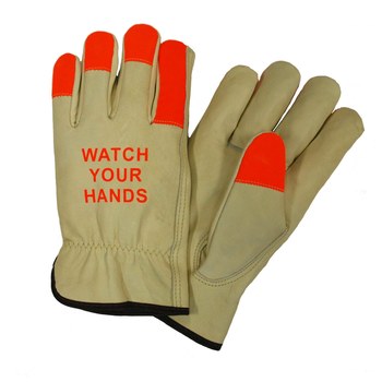 Picture of West Chester 990KOTT White Large Grain Cowhide Leather Driver's Gloves (Main product image)