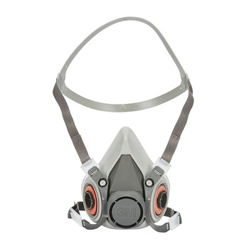 3M 6000 Series 6200 Gray Medium Thermoplastic Elastomer Half Mask Facepiece Respirator