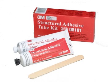 3M Two-Part Base & Accelerator (B/A) White Urethane Adhesive, Liquid 2 fl  oz Kit