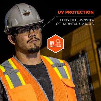 Ergodyne Skullerz Dagr Universal Polycarbonate Safety Glasses Clear Lens - Black Frame - Half Frame - 720476-52000
