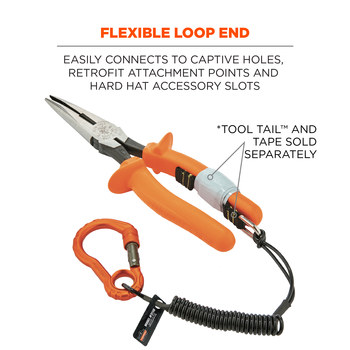 Ergodyne Squids 3156 Black / Orange Lanyard - 12 in Length - 720476-19161