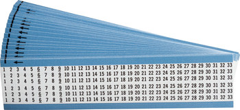 25 Cards B-500 Brady WM-196-PK Repositionable Vinyl Cloth Solid Numbers Wire Marker Card Black on White 